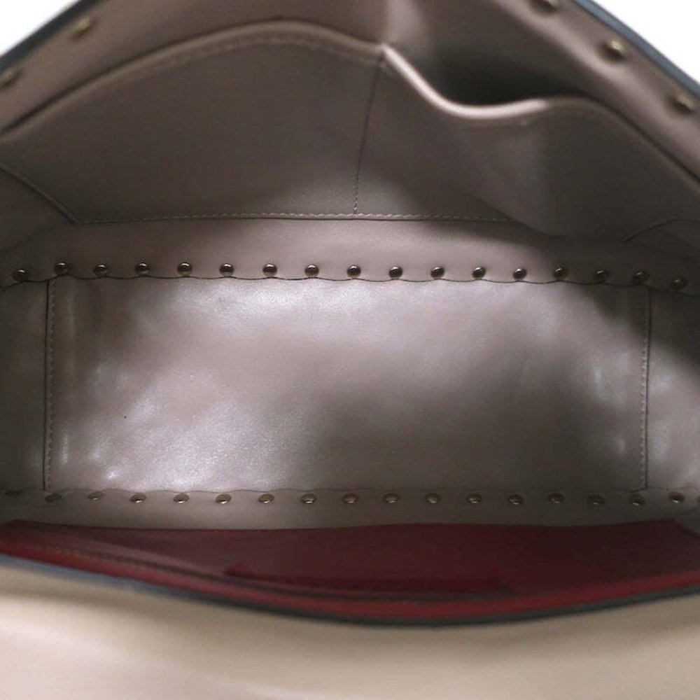 Valentino Large Rockstud Spike Chain Strap Bag Poudre Leather - Picture 10 of 11